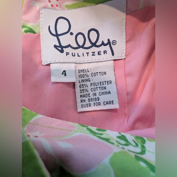 Vintage Lilly Pultizer Sabrina Tiger Floral Strapless Dress Size 4 - Picture 3 of 7